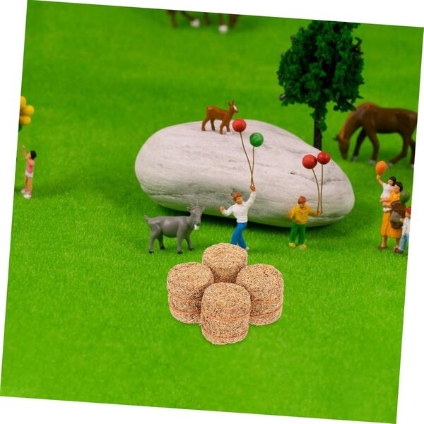 Miniature Heuballen in Legno 4 Pezzi 2x2x2 cm per Decorazioni Fai-da-Te e casa delle bambole