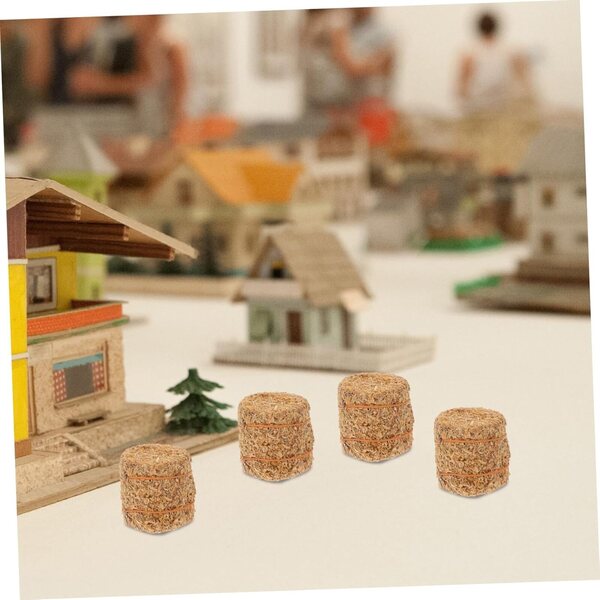 Miniature Heuballen in Legno 4 Pezzi 2x2x2 cm per Decorazioni Fai-da-Te e casa delle bambole