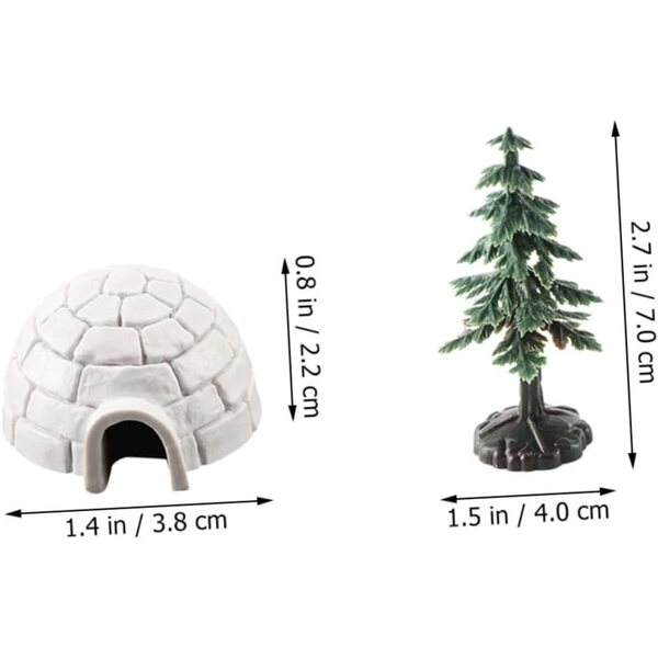 STOBAZA Miniatur-Eishaus aus Kunststoff mit Weihnachtsbaum für Weihnachtsdekorationen