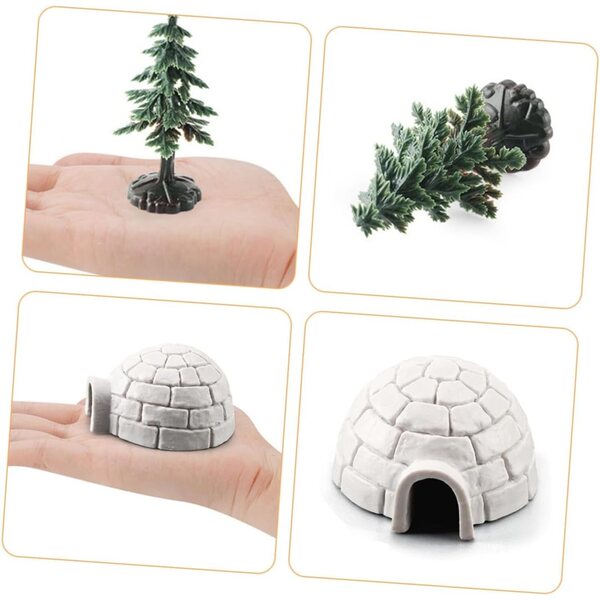 STOBAZA Miniatur-Eishaus aus Kunststoff mit Weihnachtsbaum für Weihnachtsdekorationen