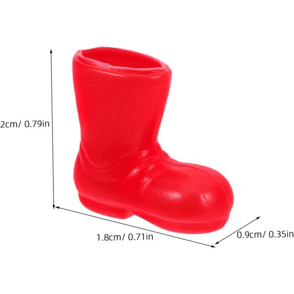 STOBAZA 6 paia Mini stivaletti di Babbo Natale per decorazione case delle bambole rossi