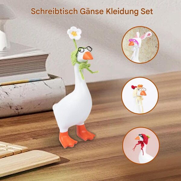 Set bestehend aus 6 Hüten und Sonnenbrillen für Statue Gans Figuren, Heimdekoration