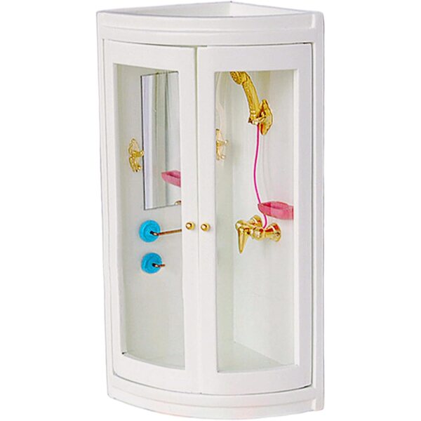 Dollhouse Bagno a Scala 1/12, Duschbaumecke Bianca in Plastica 16,7x9,8 cm