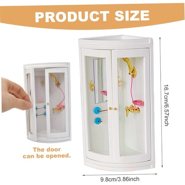 Dollhouse Bagno a Scala 1/12, Duschbaumecke Bianca in Plastica 16,7x9,8 cm