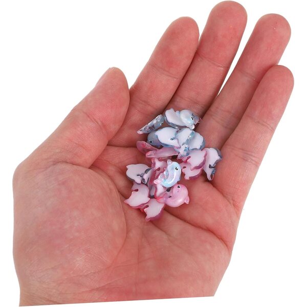 200 Mini Delfini in Resina per Decorazioni Marine e Micro Paesaggi 1,2x1x0,4 cm