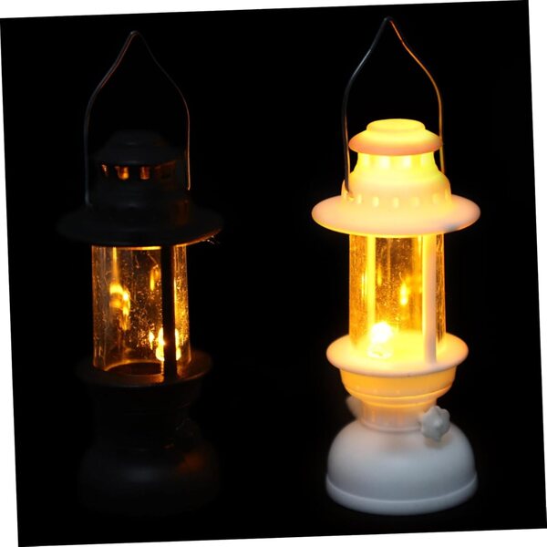 STOBAZA 2 Miniature Lanterne a Petrolio Vintage per Casa delle Bambole con Luce LED