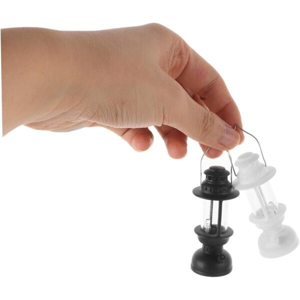 STOBAZA 2 Miniature Lanterne a Petrolio Vintage per Casa delle Bambole con Luce LED