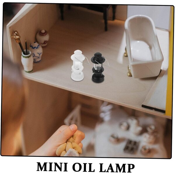STOBAZA 2 Miniature Lanterne a Petrolio Vintage per Casa delle Bambole con Luce LED
