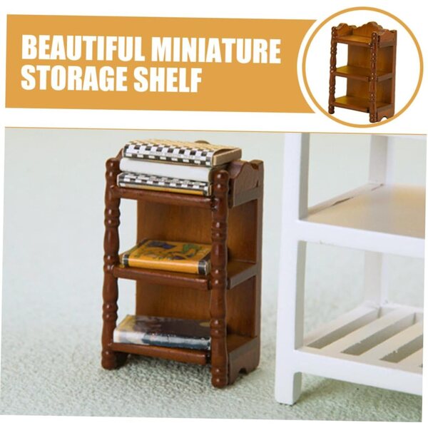 STOBAZA Miniatur Libreria in Legno per Case delle Bambole e Decorazioni Micro Giardini