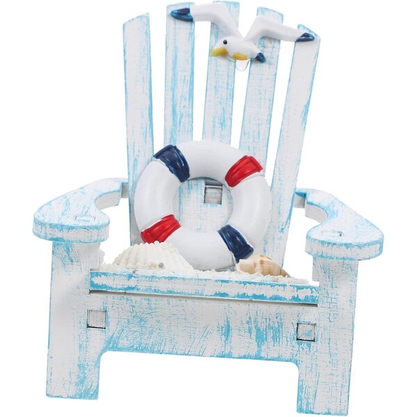 STOBAZA Miniatur Strandstuhl in stile mediterraneo, decorazione compatta in legno e resina