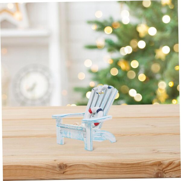 STOBAZA Miniatur Strandstuhl in stile mediterraneo, decorazione compatta in legno e resina