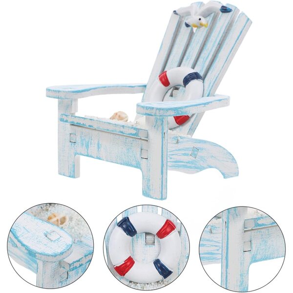 STOBAZA Miniatur Strandstuhl in stile mediterraneo, decorazione compatta in legno e resina