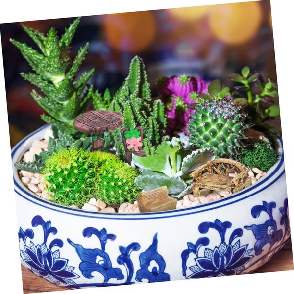 STOBAZA Set 10 Miniature Tavoli e Sedie in Resina per Decorazioni da Giardino e Casa
