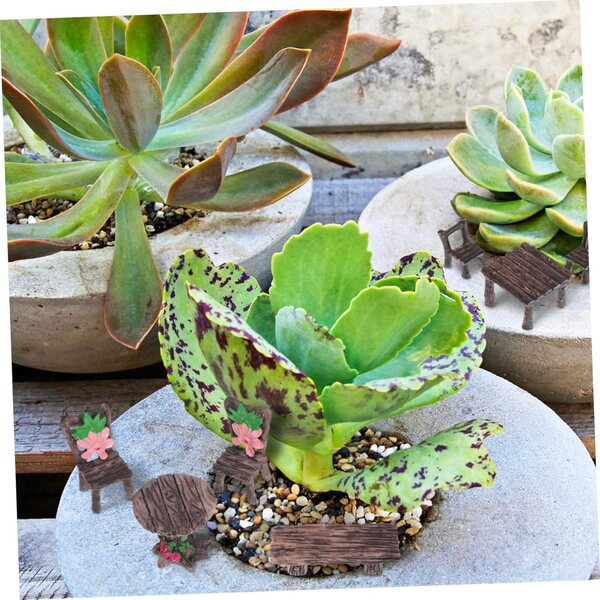 STOBAZA Set 10 Miniature Tavoli e Sedie in Resina per Decorazioni da Giardino e Casa