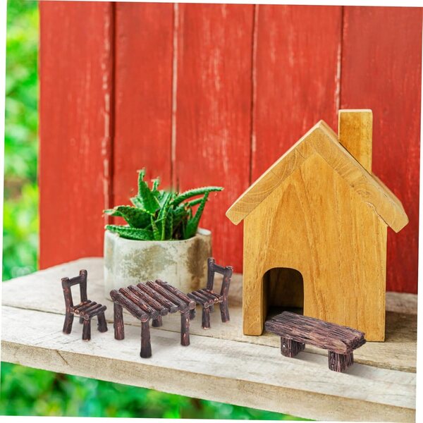 STOBAZA Set 10 Miniature Tavoli e Sedie in Resina per Decorazioni da Giardino e Casa