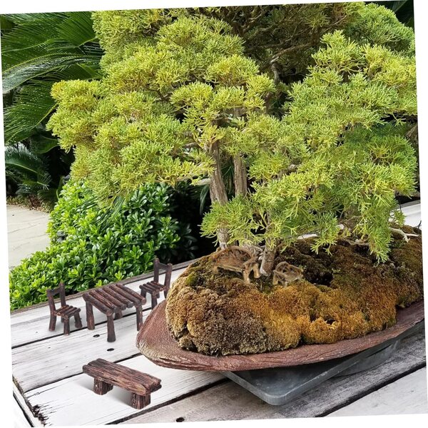 STOBAZA Set 10 Miniature Tavoli e Sedie in Resina per Decorazioni da Giardino e Casa