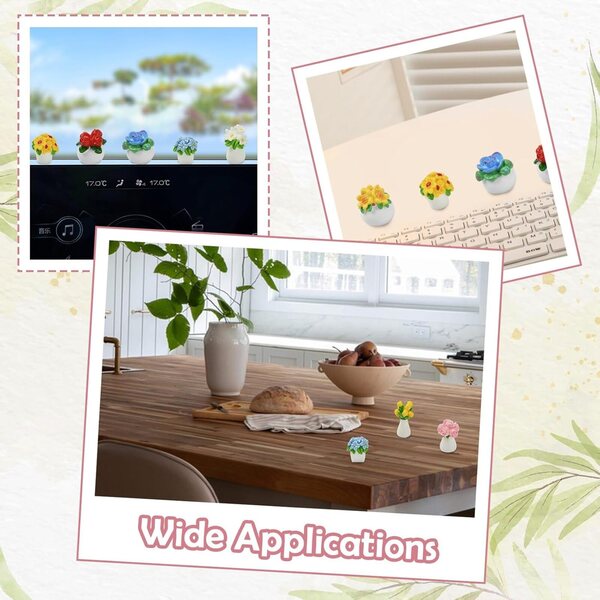 Mini-Blumen aus Harz für Heim-, Büro- und Puppendekorationen, 22 Stück