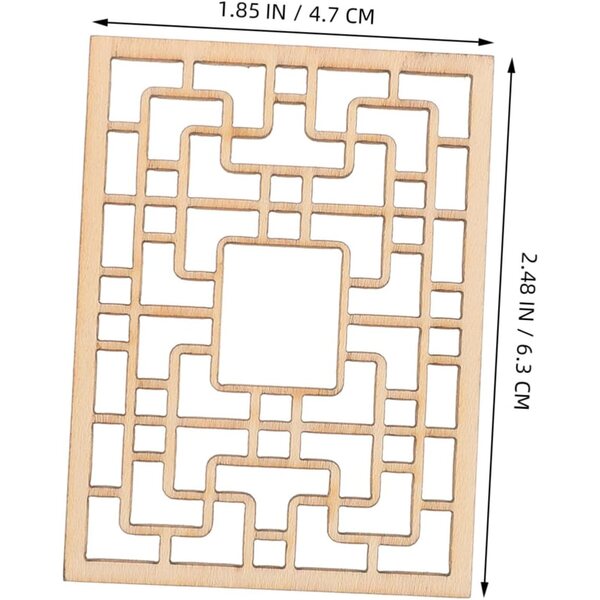 STOBAZA Set mit 4 Miniatur-Holzfenstern im chinesischen Design für Dekorationen und Modellbau
