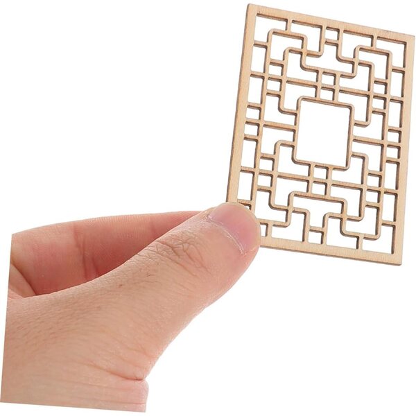 STOBAZA Set mit 4 Miniatur-Holzfenstern im chinesischen Design für Dekorationen und Modellbau