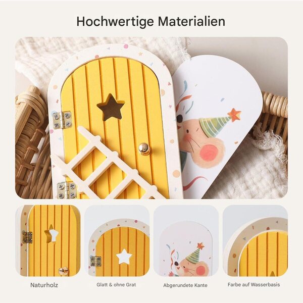 Feentür aus Holz für die Wand – Zauberhafte Dekoration für Zuhause, Party und Schule
