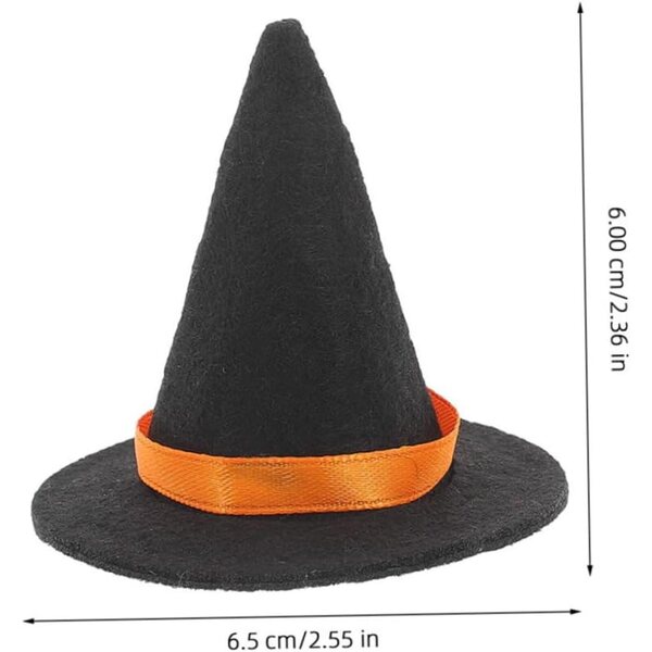 Miniatur-Hexenhüte und Besen-Set für Halloween-Dekorationen, 2-teilig