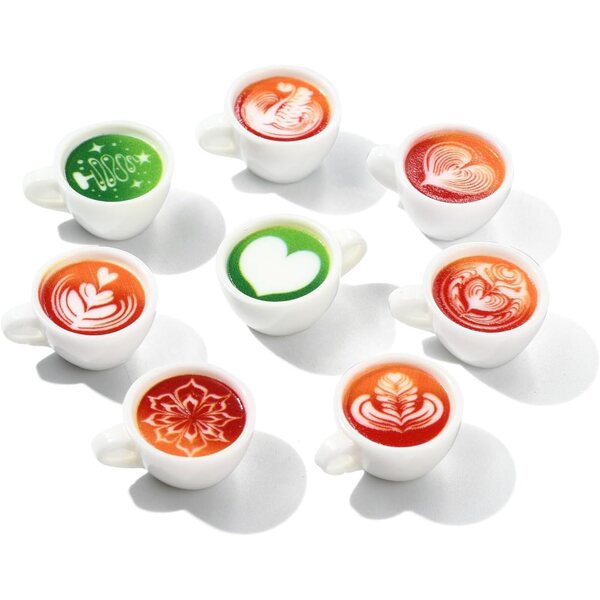 Miniatur-Kaffeetassen-Set aus Kunstharz, 40-teilig, für Dioramen und Puppenhäuser