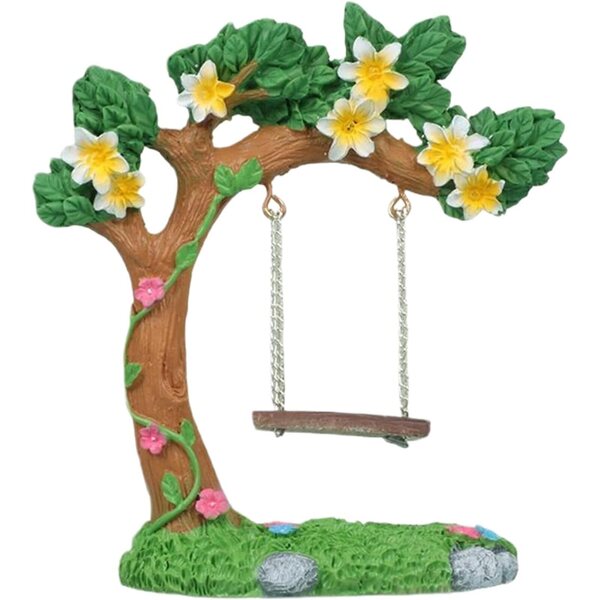 Altalena da giardino fatata in miniatura in resina sintetica - decorazione ideale per la casa delle bambole e il giardino