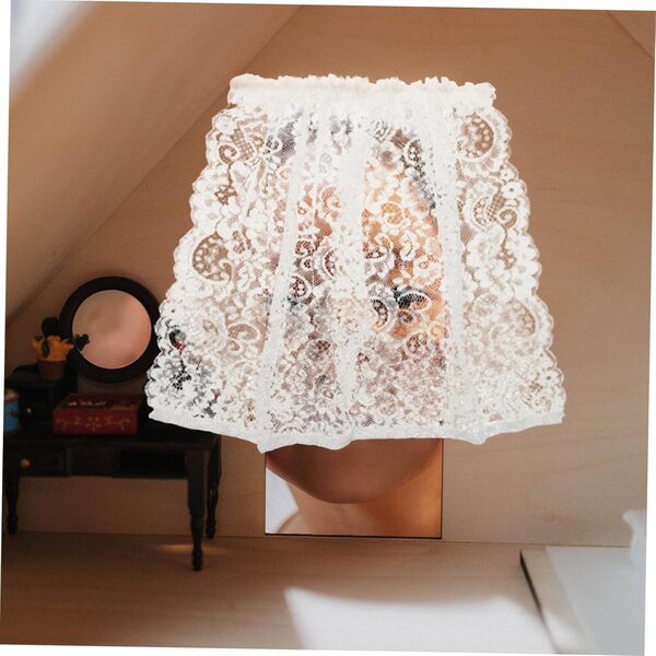 STOBAZA Miniature tende con pizzo e motivo floreale 1:12 per finestre casa delle bambole