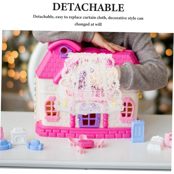 STOBAZA Miniature tende con pizzo e motivo floreale 1:12 per finestre casa delle bambole