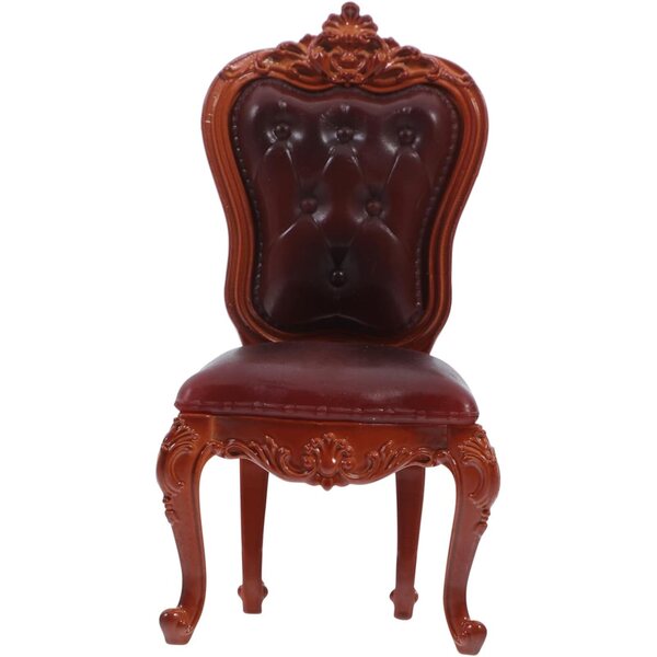 Miniatura Sedia Vintage per Case delle Bambole Stile Vittoriano Colore Marrone Scuro