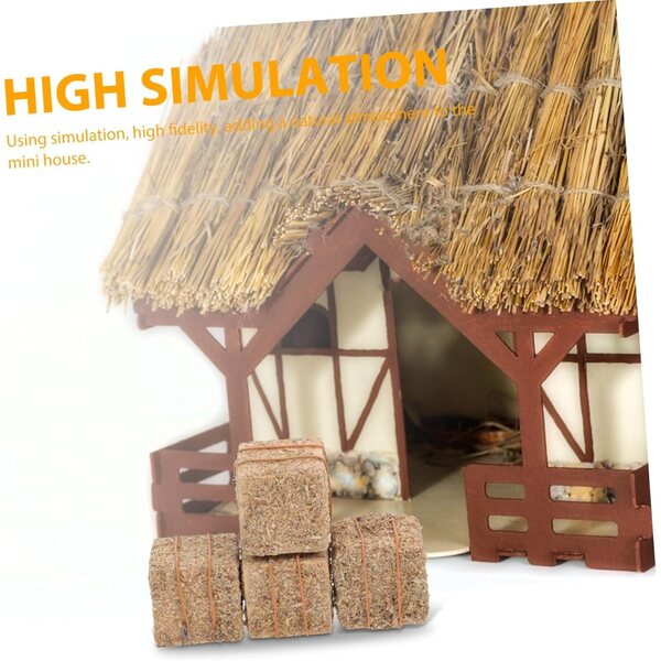 STOBAZA 4 Mini Heuballen in Legno per Decorazioni Rustiche e Modellismo