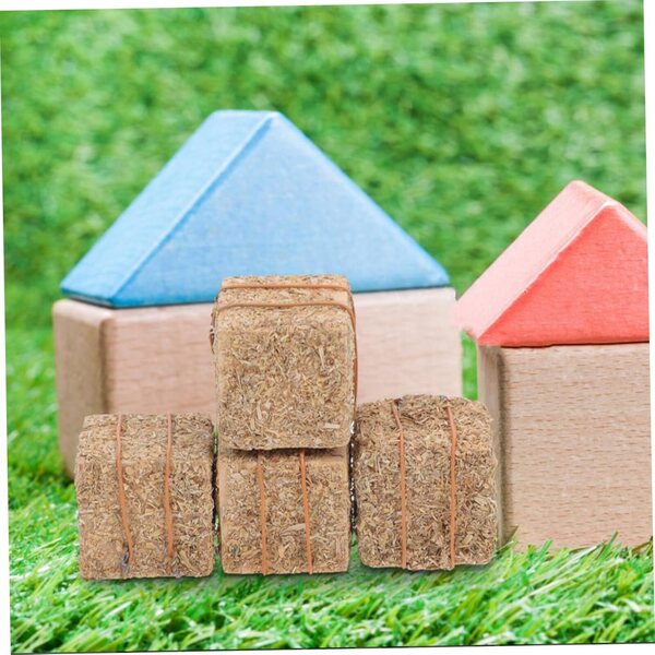 STOBAZA 4 Mini Heuballen in Legno per Decorazioni Rustiche e Modellismo