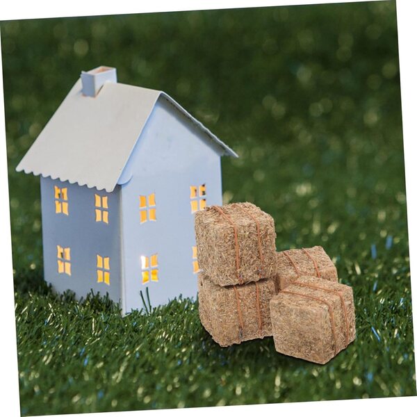 STOBAZA 4 Mini Heuballen in Legno per Decorazioni Rustiche e Modellismo