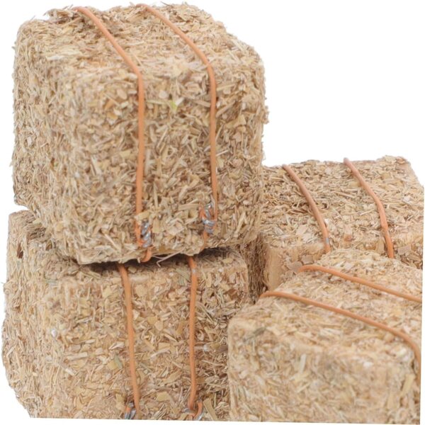 STOBAZA 4 Mini Heuballen in Legno per Decorazioni Rustiche e Modellismo