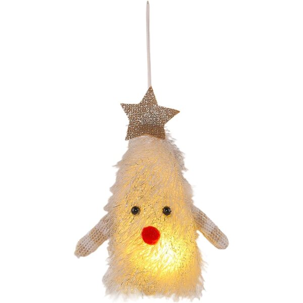 Decorazioni Natalizie Luminose per Albero 9x5x13cm in ABS e Stoffa