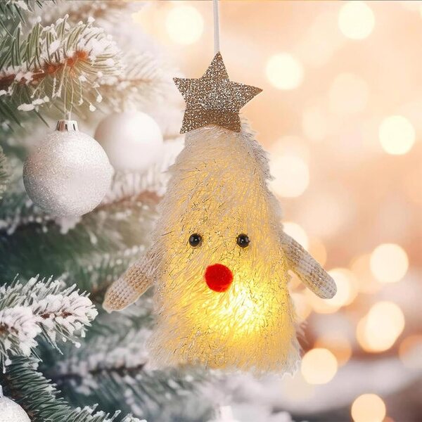 Decorazioni Natalizie Luminose per Albero 9x5x13cm in ABS e Stoffa