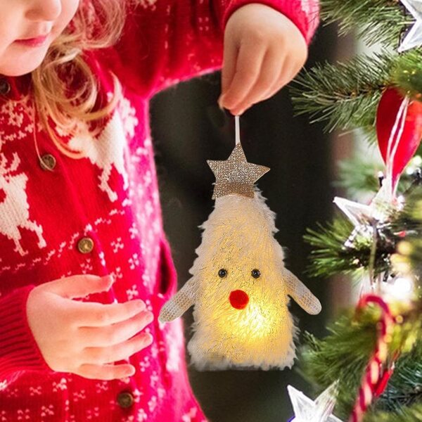 Decorazioni Natalizie Luminose per Albero 9x5x13cm in ABS e Stoffa
