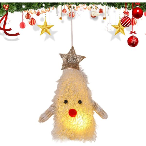 Decorazioni Natalizie Luminose per Albero 9x5x13cm in ABS e Stoffa
