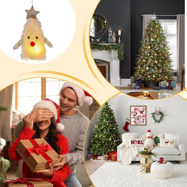 Addobbo Natalizio Luminoso per Albero - Decorazione Festiva Interni ed Esterni 9x5x13 cm