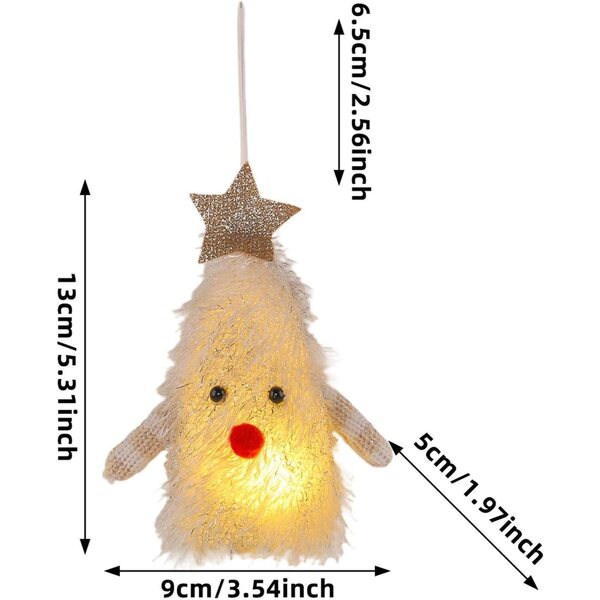Addobbo Natalizio Luminoso per Albero - Decorazione Festiva Interni ed Esterni 9x5x13 cm