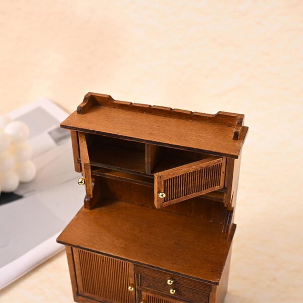Antikes Miniatur-Sideboard aus Holz im Maßstab 1:12 für Puppenhäuser und zum Sammeln