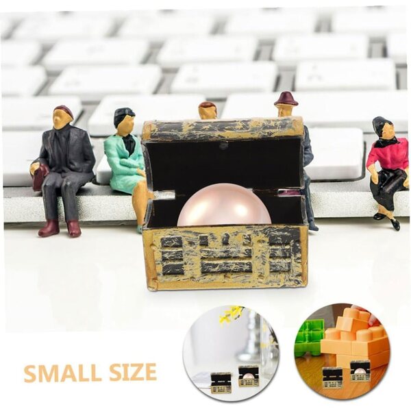 STOBAZA Set 5 Mini Schatztruhen dorate in plastica per decorazioni e collezioni