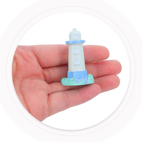 STOBAZA 4 mini figure di fari in resina - Decorazione da tavola nautica mediterranea