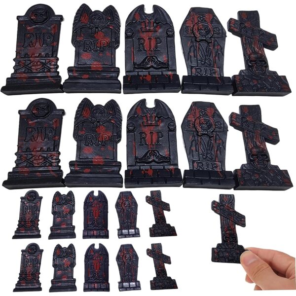Halloween-Miniaturen: 20 Plastikgrabsteine für gruselige Partydekorationen