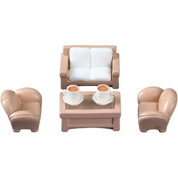 Set Miniature Mobili Realistici in Legno per Case delle Bambole con Tazza da Caffè