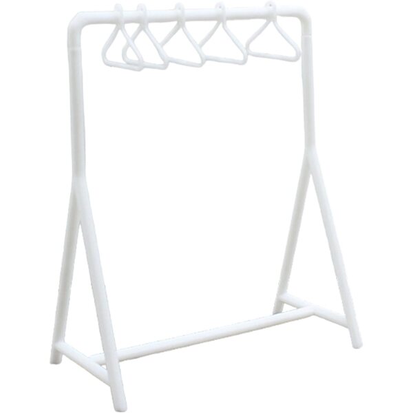 Organizer per Abiti Puppa 1:12 con 6 Mini Appendiabiti, Accessorio Realistico in Plastica