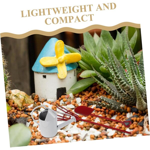 Miniature attrezzi da giardino in metallo per giardini di bambole e succulente, con annaffiatoio e set completo