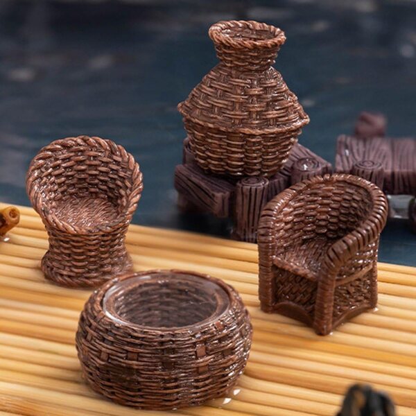 Set 10 Miniature Mobili in Resina per Diorami, Giardini delle Fate e casa delle bambole