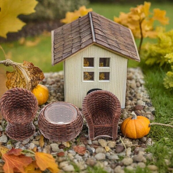 Set 10 Miniature Mobili in Resina per Diorami, Giardini delle Fate e casa delle bambole