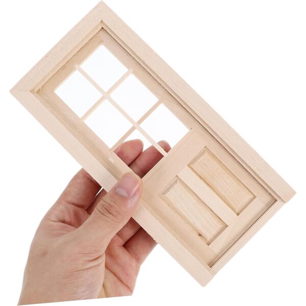 Khakifarbene PVC-Puppenhaus-Miniaturtür für DIY-Projekte und Dekorationen
